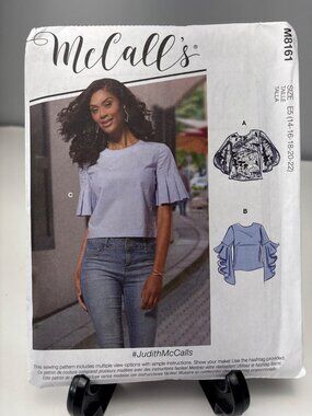 McCalls M8161 Shirt Sewing Pattern Sleeve Options Cup Size 14 16 18 20 22 Uncut